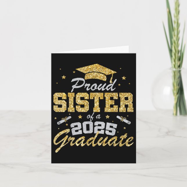 Tarjeta Orgullosa Hermana De Un Graduado Senior Cl De 2025 (Anverso)