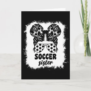 Tarjeta Orgullosa Hermana Menor de Fútbol Para Niñas Bebés