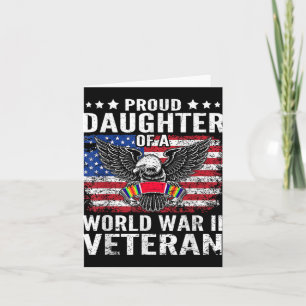 Tarjeta Orgullosa Hija De Un Veterano De La Segunda Guerra