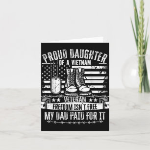 Tarjeta Orgullosa Hija De Un Veterano De Vietnam La Libert