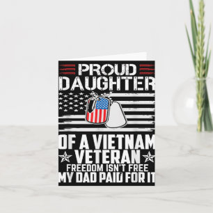 Tarjeta Orgullosa Hija De Un Veterano De Vietnam La Libert