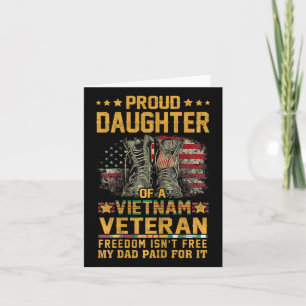 Tarjeta Orgullosa Hija Del Veterano Vietnamita Patriótico