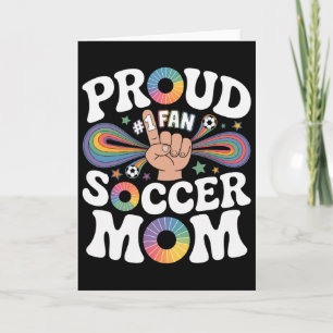 Tarjeta Orgullosa Madre de Fútbol Hincha Alegre Apoyo Para