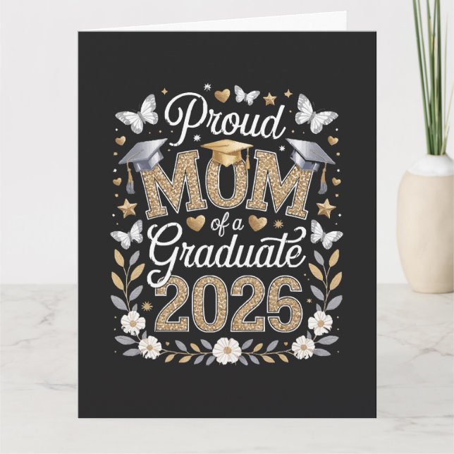 Tarjeta Orgullosa madre de un graduado de 2026 (Anverso)