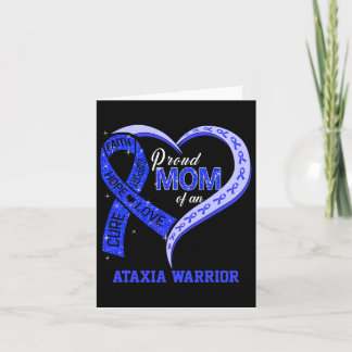 Tarjeta Orgullosa Madre De Un Guerrero Ataxia Cinta Azul