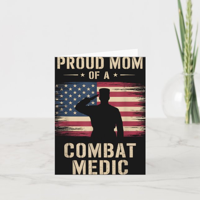 Tarjeta Orgullosa Madre De Un Médico De Combate Día De Los (Anverso)