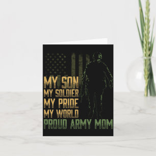 Tarjeta Orgullosa Madre Ejército Militar Soldado Hijo Homb