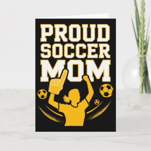 Tarjeta Orgullosa Mamá de Fútbol Hincha Alegre Apoyo Para 