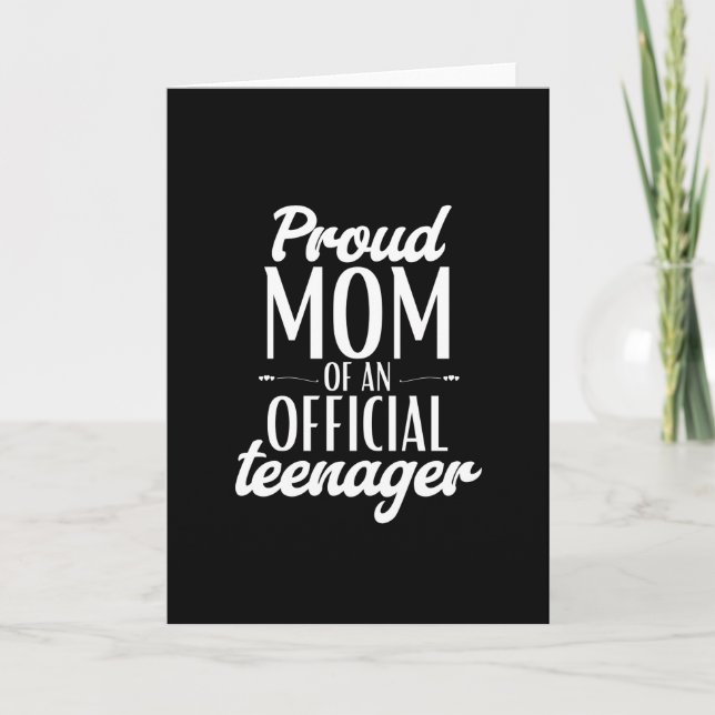 Tarjeta Orgullosa Mamá De Un Adolescente Oficial (Anverso)