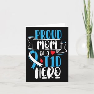Tarjeta Orgullosa Mamá De Un Héroe De T1d Tipo 1 Diabetes