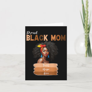 Tarjeta Orgullosa mamá negra Melanin African American Moth