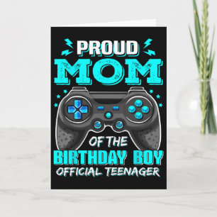 Tarjeta Orgullosa Mamá Oficial Adolescente Videojuego Cump
