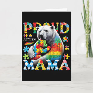 Tarjeta Orgullosa Mama Oso Autismo Ama Conciencia de Autis