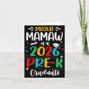 Tarjeta Orgullosa Mamaw De Un Niño Niña Kids Graduado De P