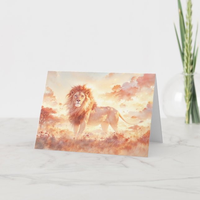 Tarjeta Orgullosa Manada de Leones de la Sabana (Anverso)