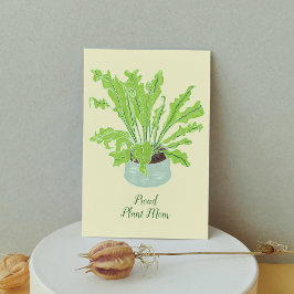 Tarjeta Orgullosa Planta Mamá - nido de pájaro en naranja.