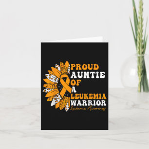 Tarjeta Orgullosa Tía De Un Guerrero De La Leucemia