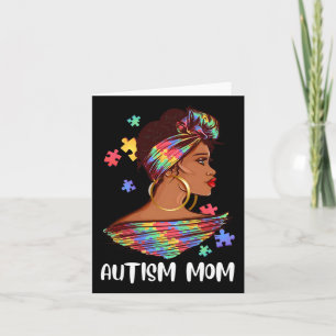 Tarjeta Orgulloso autismo Mamá afro rompe regalo de concie
