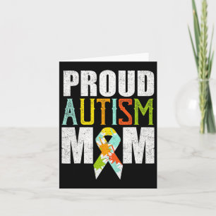Tarjeta Orgulloso autismo Mamá Autismo Conciencia Vintage