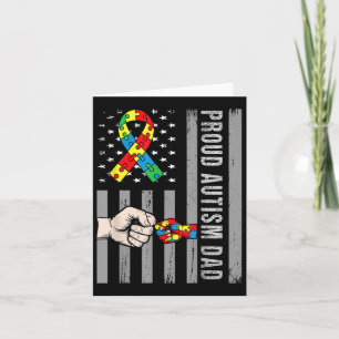 Tarjeta Orgulloso autismo papá bandera estadounidense auti