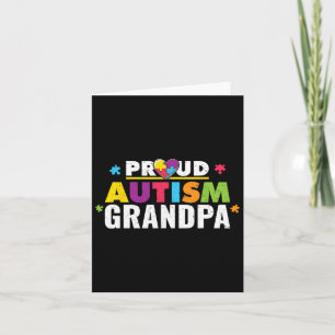 Tarjeta Orgulloso autismo Pieza de rompecabezas del abuelo
