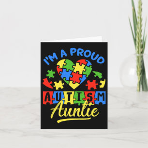 Tarjeta Orgulloso autismo, tía conciencia de la niebla aut