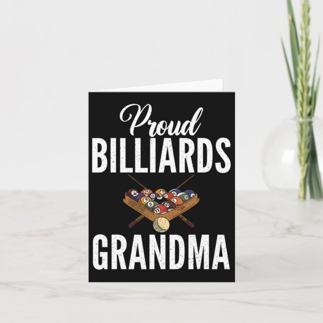 Tarjeta Orgulloso Billiards Grandma Pool Billiards Abuela (Anverso)