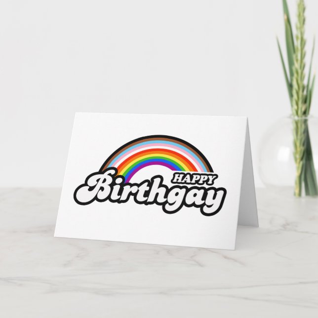 Tarjeta Orgulloso Cumpleaños Progreso Orgullo (Anverso)