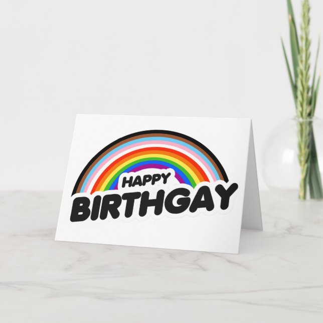 Tarjeta Orgulloso Cumpleaños Progreso Orgullo (Anverso)