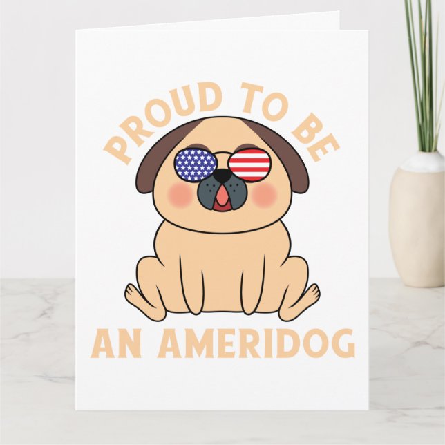 Tarjeta Orgulloso De Ser Un Perro Estadounidense De Pug (Anverso)