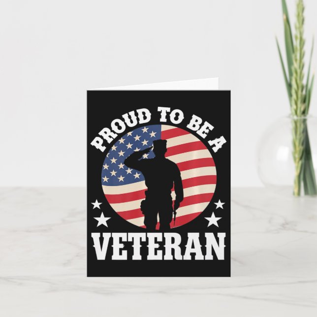 Tarjeta Orgulloso De Ser Un Veterano Honor Militar De Eeuu (Anverso)