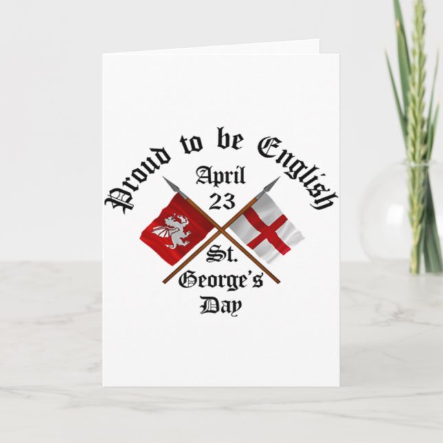 Tarjeta Orgulloso Día De San Jorge En Inglés. (Anverso)