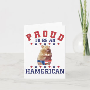 Tarjeta Orgulloso Hamericano 4 de julio Patriótico Hamster