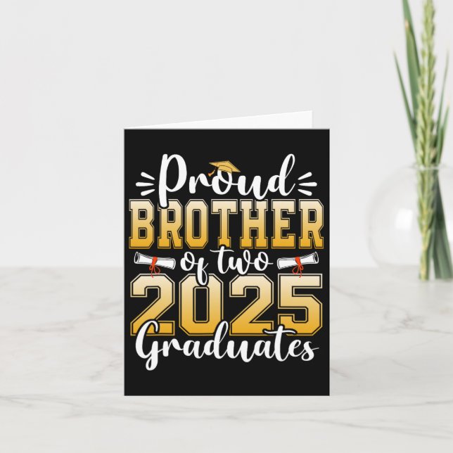 Tarjeta Orgulloso Hermano De Dos Graduados Superiores De 2 (Anverso)
