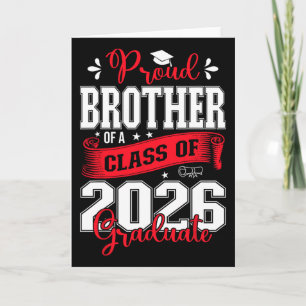 Tarjeta Orgulloso Hermano De Un Cl De Graduado De 2026 Par