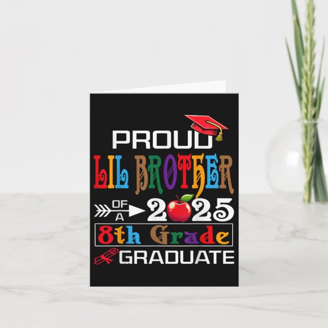 Tarjeta Orgulloso Hermano Lil De Un Cl De 2025 Gradua De O (Anverso)