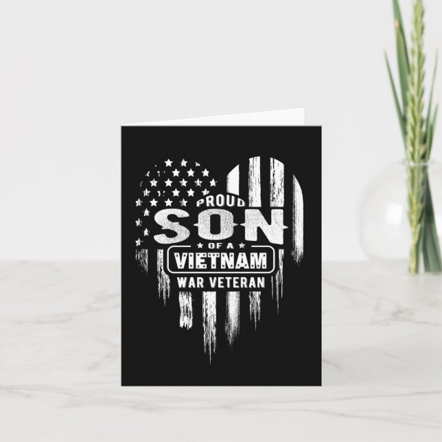 Tarjeta Orgulloso hijo veterano de guerra de Vietnam Día d (Anverso)