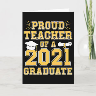 Tarjeta Orgulloso maestro de un graduado una graduación es