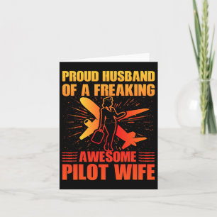 Tarjeta Orgulloso marido de una esposa piloto increíble