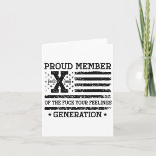 Tarjeta Orgulloso Miembro De Tus Sentimientos Gen X Eeuu 4