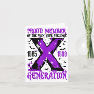Tarjeta Orgulloso Miembro Generación X Por Tus Sentimiento