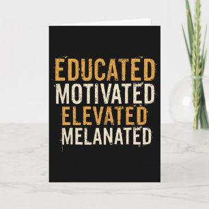 Tarjeta Orgulloso Negro Educado Motivado Elevado Melanizad