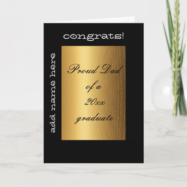 Tarjeta Orgulloso padre de un año de graduación (Anverso)