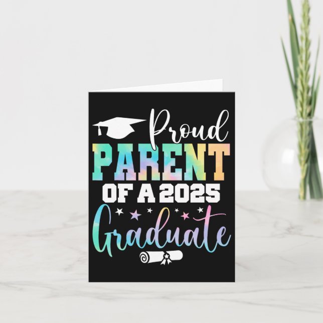 Tarjeta Orgulloso padre de un graduado de la promoción de  (Anverso)