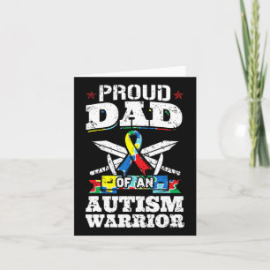 Tarjeta Orgulloso Padre De Un Guerrero Del Autismo Concien