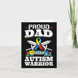 Tarjeta Orgulloso Padre De Un Guerrero Del Autismo Concien