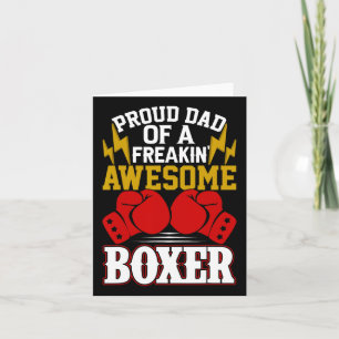 Tarjeta Orgulloso Padre De Una Impresionante Camisa De Box