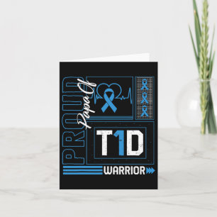 Tarjeta Orgulloso Papá De Guerrero De T1d, Diabetes Awaren