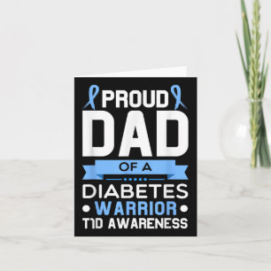 Tarjeta Orgulloso Papá De Un Guerrero De La Diabetes Tipo