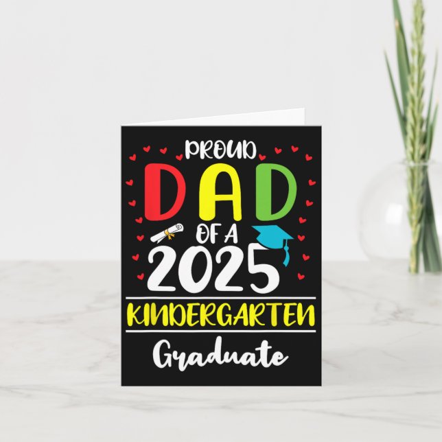 Tarjeta Orgulloso Papá Divertido De Un Graduado De Kinder  (Anverso)